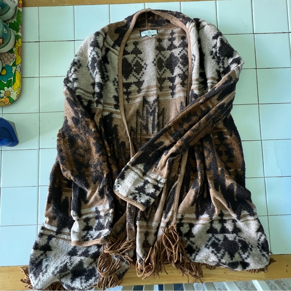 Lucky Brand Cardigan Southwestern Aztec size Large